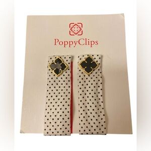 Black and Gold Polka Dot Hair Clips